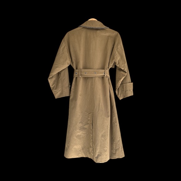 Badgley Mischka x Bagatelle New York Olive Green Trenchcoat Floor Sample - Picture 5 of 10